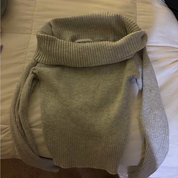 Off-Shoulder Grey Princess Polly Vintage Sweater XS nwot - Picture 3 of 5